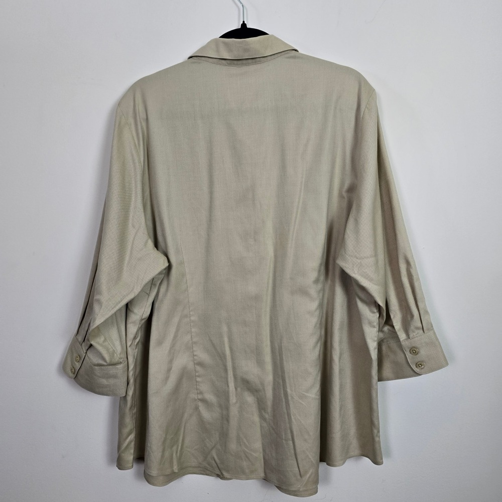 Coldwater Creek Button Up Shirt Women 3X 24 Beige No Iron Capsule Minimalist - Picture 4 of 10